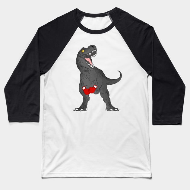 T-Rex Boxing: A Knockout of Prehistoric Proportions Baseball T-Shirt by Artthree Studio